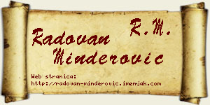 Radovan Minderović vizit kartica